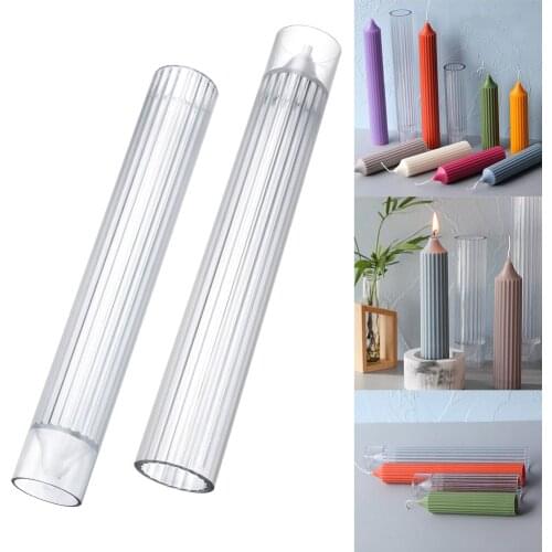 S/L DIY Candle Molds Candle Making Mould Long Pole Stripe Rack Handmade Soap Molds Clay Craft Tools Match Large Cylinder Rib