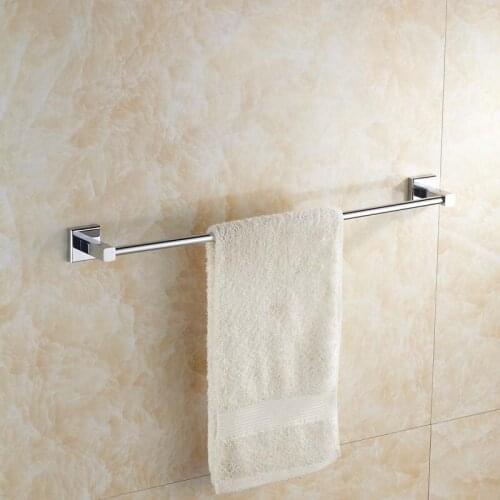 Silver Square Base Brass Bathroom Towel Rod Shelfcompletely Bathroom Towel Bar Bathroom Accessories