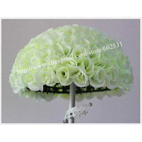 SPR Free Shipping High Quality 40CM-4pcs/lot Artificial Silk Rose Flower Ball for Wedding Christmas Party DIY Decoration-ivory