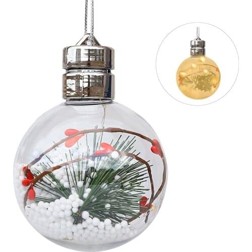 LED Hollow Artificial Plant Ball Bulb Shape Dcoration Round Balls Spring Festival Home Decoration Christmas Ornaments