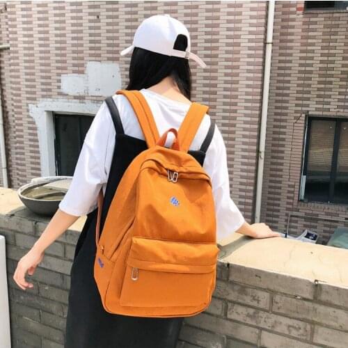 High Quality Canvas Printed Heart Yellow Backpack Korean Style Students Travel Bag Girls School Bag Laptop Backpack Waterproof