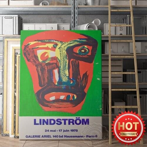 Exhibition Museum Poster, Bengt Lindström Prints Art, Galerie Ariel Wall Art, Swedish Lindström Wall Stickers, Gallery Mural