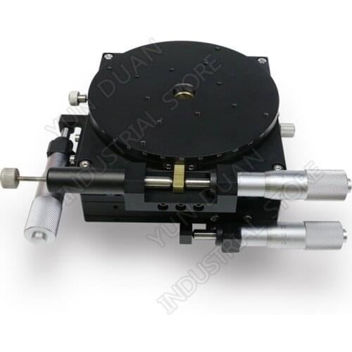 XYR 3 Axis 125MM 5" Manual Trimming Platform V-rail Heavy load Linear Stages and Angle Rotary Tuning sliding table LSP125-L 125