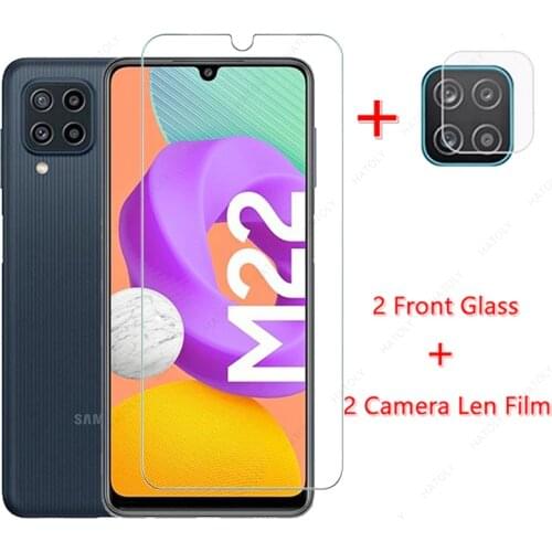 Tempered Glass for Samsung Galaxy M22 Glass for Samsung Galaxy M22 M12 M32 M62 M42 M02s M02 Screen Protector HD Camera Len Film
