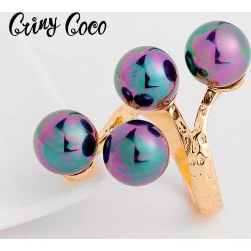 Pearl Rings Finger Ring Jewelry Gold Plated Alloy Fashion New Year Gifts for Women Hawaiian White Black Rings Type Style Gender