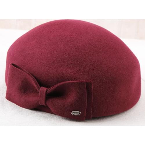 Lady Fedoras Wool Hat Fall Winter Wool Fashion Berets Ladies Casual Hats England Joker Elegant Painter Cap Stewardess Hat B8968