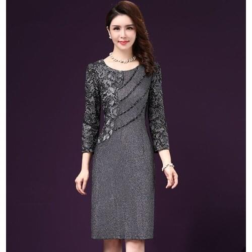 2019 Womens plum flow Sequined bandage Dress Elegant O-neck Long Sleeve Bodycon Evening Party sexy Dress Plus Size Vestidos