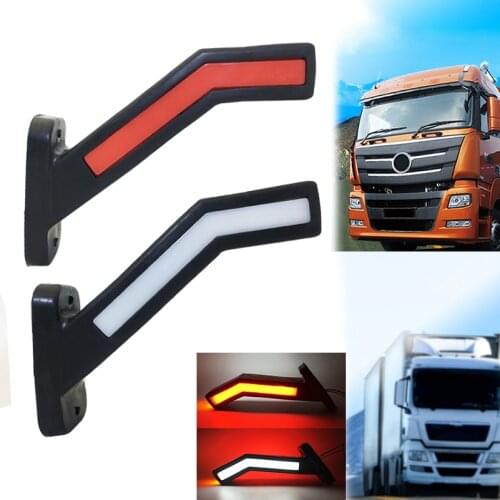 Universal 2PCS LED Neon Stalk Side Marker Light 12V 24V Truck Trailer Position Lamp Waterproof For Trailer 12-24V