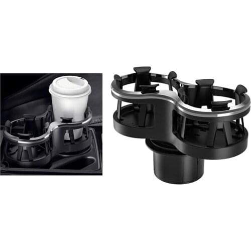 2 in 1 Car Drink Holder Black Car Cup Holder with Adjustable Base Water Bottle Cup Holder for Beverage bottles Cans Car Ashtray