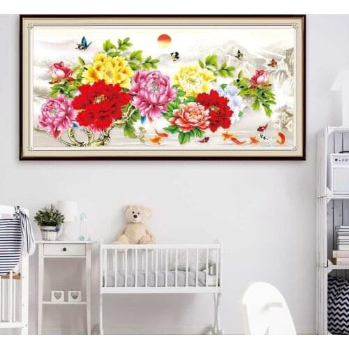 5D Diamond Painting Flower Cross Stitch DIY Scenery Diamond Mosaic Art Full Round Drill Rhinestone Home Christmas Decoration