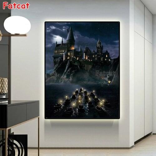 5D Diamond Painting Full Drill Square Round DIY Cross Stitch Rhinestone Embroidery Harry Castle Mosaic Picture PP1845
