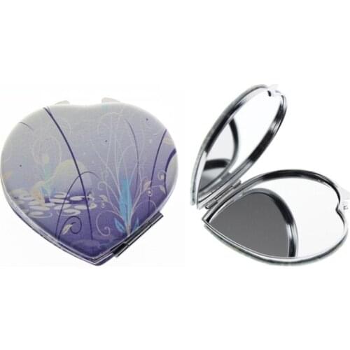 7cm Heart Double Sided Stainless Steel Portable Folding Bridesmaid Compact Mirror For Women Girls Kids Children