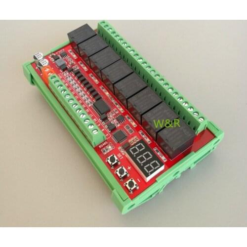 Modbus RTU 8-way Serial Port RS485 Relay Module Optocoupler Isolation 8 into 8 Output