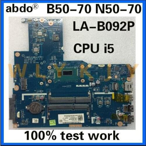 Abdo ZIWB2/ZIWB3/ZIWE1 LA-B092P motherboard for Lenovo B50-70 N50-70 notebook motherboard CPU i5 4200U/4210U DDR3 100% test work