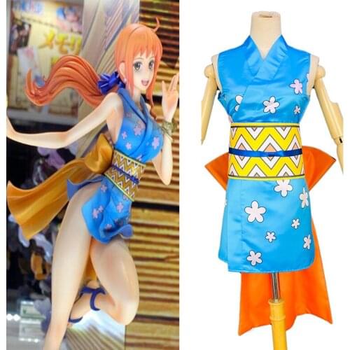 Anime One piece nami kimono Cosplay Costume school uniform Suit