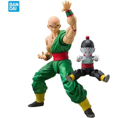 Anime Figure Bandai SHF Dragon Ball Super Tien Shinhan Chiaotzu Second Edition Shfiguart Action Doll Model Collectible Toys