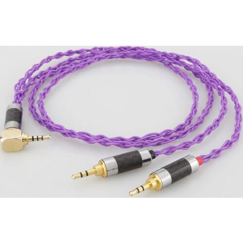 Audiocrast P819AG OCC Silver plated 2.5mm Right angled Balanced Male to Dual 2.5mm Male Compatible with Hifiman HE400S, HE-400I