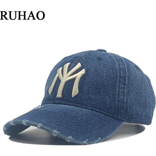 New Brand Denim Baseball Cap Men Women Embroidery Letter Jeans Snapback Dad Hat Casquette Summer Sports USA Hip Hop Cap Gorras