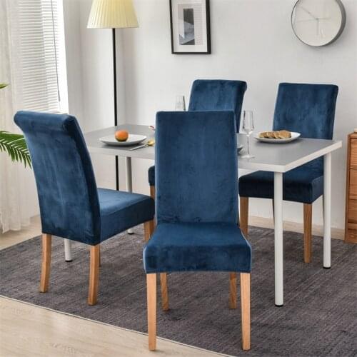 1Pcs Velvet Dining Room Chair Cover Stretch Elastic Dining Chair Slipcover Spandex Case for Chairs housse de chaise