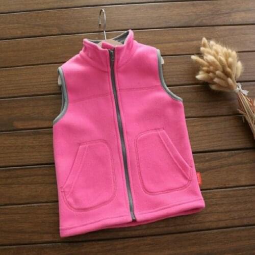 High Quality Childrens Warm Stand Collar Fleece Vest Boy Girl Coat Kids Clothes