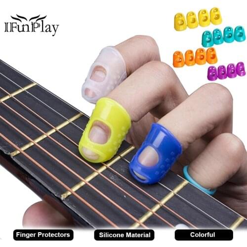 40pcs Silicone Finger Guards Guitar Fingertip Protectors For Ukulele Guitar S M L Random Color Wholesale