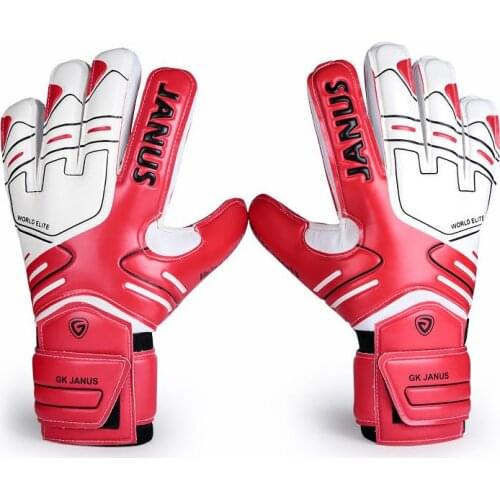 Janus NEW Goalkeeper Goalie Keeper GK Gloves Finger Protect Saving Size 7 8 9 10 RED Free Shipping