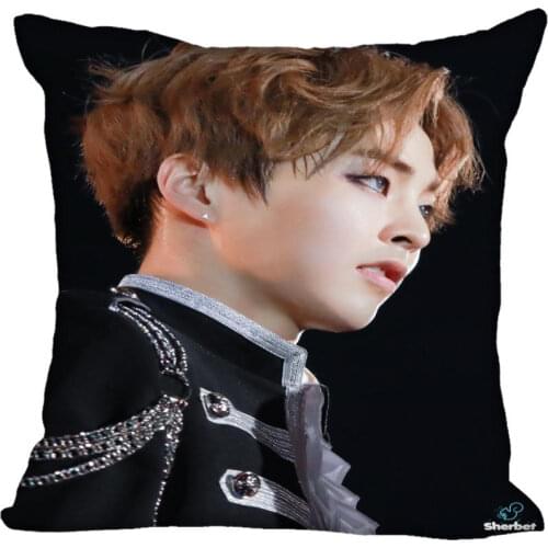 Custom Kpop EXO XIUMIN Printed Square silk Pillowcases 40x40cm,35x35cm One Side Satin Pillowcase Custom Logo