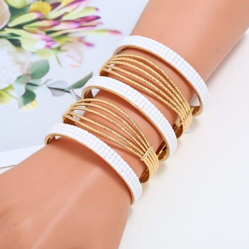 LZHLQ 2020 New Fashion Maxi Metal Bangles Women Trendy Resin Mosaic Crystal Bracelet Smooth Wide Opening Adjustable Bangle