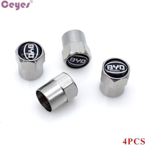 Metal Tire Valve Stem Caps Dustproof Wheel Stem Air Valve Cover for BYD F0 F3 S6 I3 Car Styling Accessoriess JDM decoration