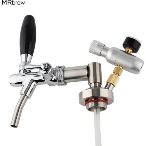 Stainless Steel Mini Keg Tap Dispenser with adjustable beer tap and CO2 Injector Premium for 2L 3.6L 5L Beer Keg growler