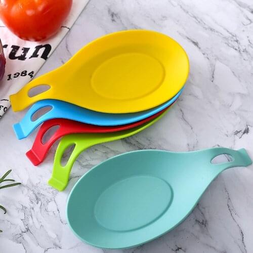 Multipurpose Silicone Spoon Rest Holder Food Grade Silica Gel Spoon Heat Resistant Put Mat Device Kitchen Utensils