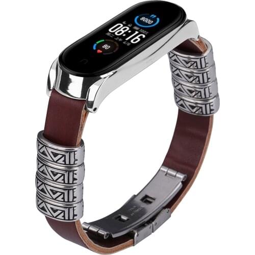Fashion Butterfly Clasp Strap For Xiaomi Mi Band 5/5 NFC Replacement Wrist Band Leather Embossed Wrist Strap Watch Accessories
