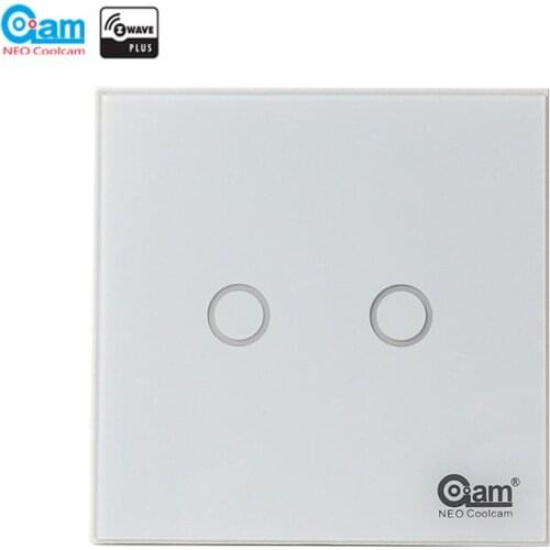 NEO COOLCAM Zwave Plus Smart Light Switch Touch Sensitive 2CH EU Wall Switch Z Wave Wireless Smart Remote Control 868.4MHZ