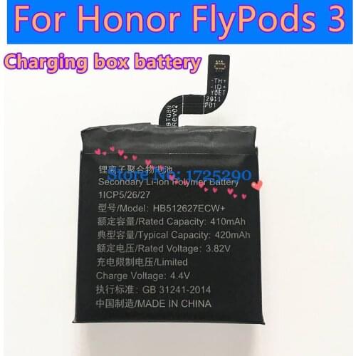 New high quality HB512627ECW+ battery for Honor FlyPods 3 Storage charging box case 420mAh