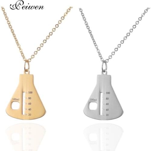 Medical Sign Container Pendant Necklace Stainless Steel Gold Silver Color Chain Nurse Necklaces For Women Men Charm Jewelry