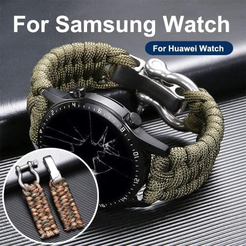 Braided nylon 20 22mm Strap for Samsung Galaxy Watch 3 41mm 45mm Watch Band 42mm 46mm for Huawei Watch GT 2e Adjustable Bracelet