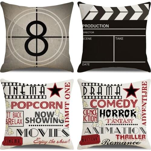 Retro Movie Subtitles Pillowcase Cushion Cover 45*45 Sofa Cushions Pillow Cases Cotton Linen Home Decor Pillow Covers KD-0725