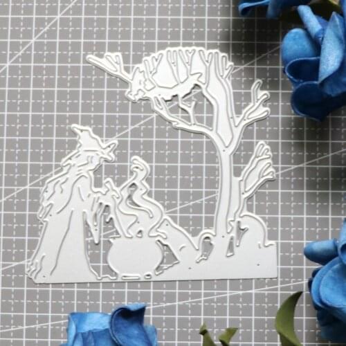 Witch Making Soup Border Craft Metal Cutting Dies Frame Templates Scrapbooking Embossing Paper Cards Photo Album Stencil