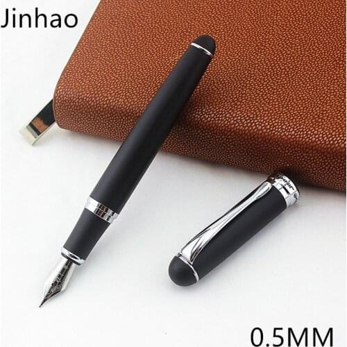 1pcs/lot Jinhao Fountain Pen X750 Matte Black Pen Silver Clip 18KGP Caneta Jinhao Pens 14.2*1.2cm