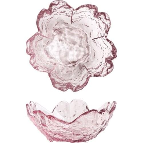 Salad Bowl Japanese Cherry Blossoms Hammered Glass Dipping Dish Sauce Dish Vinegar Dish Flavored Dish Reusable Tableware 8.5cm