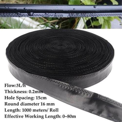 50/100/200M 16mm*0.2mm Garden Farm Saving Water 3L/Hour Flow Agricultural Irrigation Drip Tape Hose Single Blade Labyrinth Hose