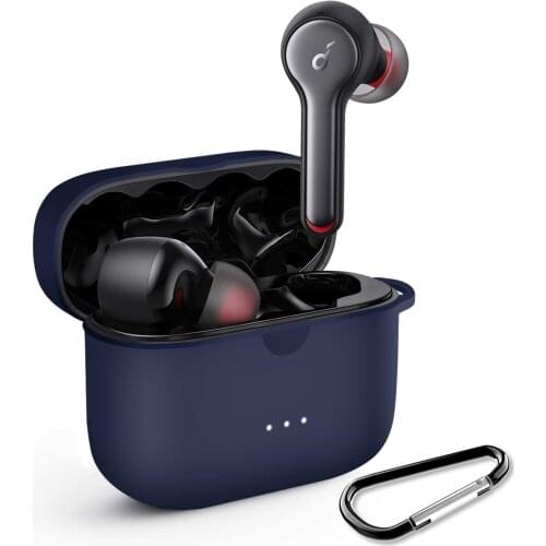 Silicone Anti-Dust Scratchproof Anti-Lost Protective Skin Case Cover Keychain for Anker Soundcore Liberty Air 2 Wireless Earbuds