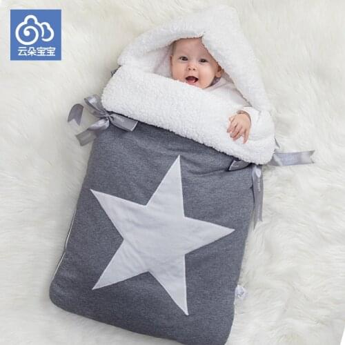 Newborn baby sleeping bag for stroller envelop for neonate infant wrapped baby cocoon winter sleepsacks super thicken