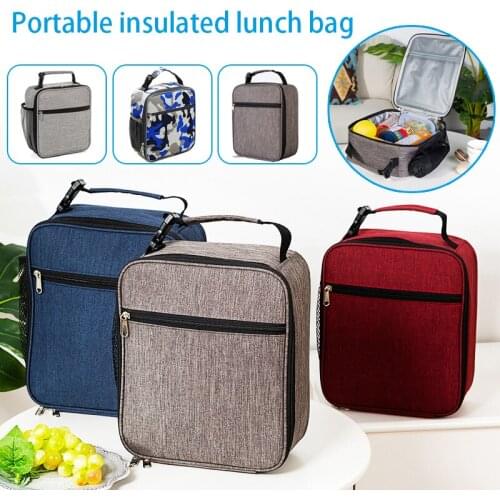 Сумка Insulated Lunch Bag Oxford Cloth Zipper Bento Cooler Cube with Side Mesh Pocket 7L Lunch Food Tote Waterproof for Picnic