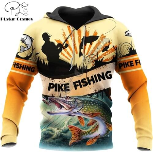 Beautiful Pike Fishing 3D All Over Printed Unisex Deluxe Hoodie Men Sweatshirt Zip Pullover Casual Jacket Tracksuit KJ311