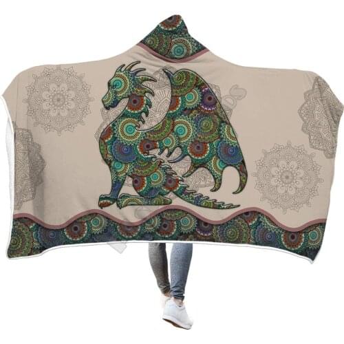 Plstar Cosmos Dragon Hooded Blanket 3D full Printed Wearable Blanket Adults men women kids Boy Girl Blanket 02