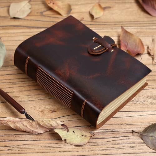 Handmade Retro Leather Notebook Thick Dairy Book
