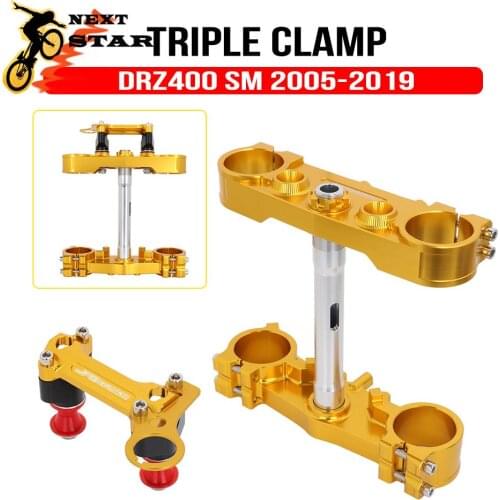2005-2019 CNC Upper Lower Triple Tree Clamps Steering Stem Handlebar Riser Mount Clamp For Suzuki DRZ400 SM DRZ 400SM 400 SM