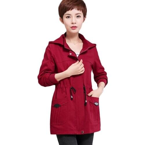 Women Korean Windbreaker coat Spring Autumn New Loose Long Plus size Trench coats Womens Fashion Casual Outerwear Khaki F055