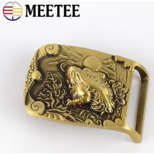 1pc Men 100% Solid Brass Belt Buckles for Belts 37-38mm Rectangle Metal Buckle Waistband Head DIY Leather Crafts YK191